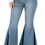 Bell Bottom Jeans for Women High Waisted Skinny Ripped Destroyed Flare Classic Denim Pants Fashion