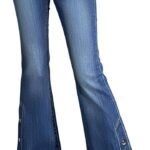 Bell Bottom Jeans for Women Flare Mid Rise Stretch Boyfriend Button Bootcut Denim Pants 2026 Trendy
