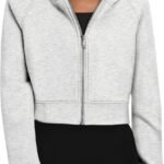 Women Zip Up Hoodies Jackets Cropped Sweatshirts Fleece Fall Outfits Casual Comfy  Tops Winter Clothes