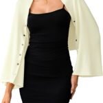 Women Open Front Shurg Sweaters Lightweight Cropped Cardigan Elegant Shawl and Wrap Knit Bolero