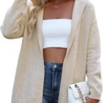 Women Hooded Oversized Cardigan Sweaters  Fall Knit Coatigan Trendy Open Front Sweater Coat
