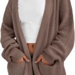 Women Oversized Cardigans Soft Knit Cardigan Sweater with Pockets
